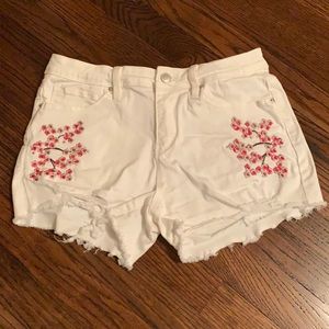 White denim shorts